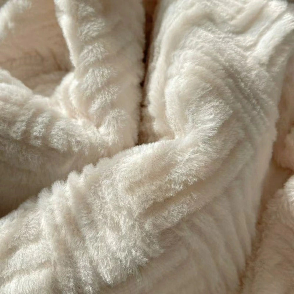 Seraphina Soft Jacquard Rabbit Plush Blanket