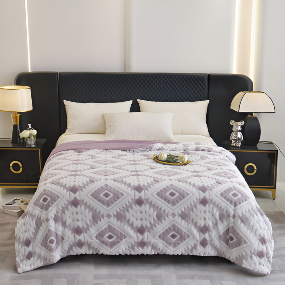 Zyra Double Layer Geometric Throw Blanket