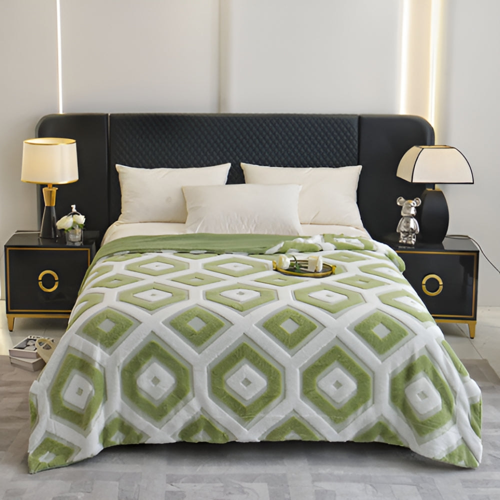 Zyra Double Layer Geometric Throw Blanket