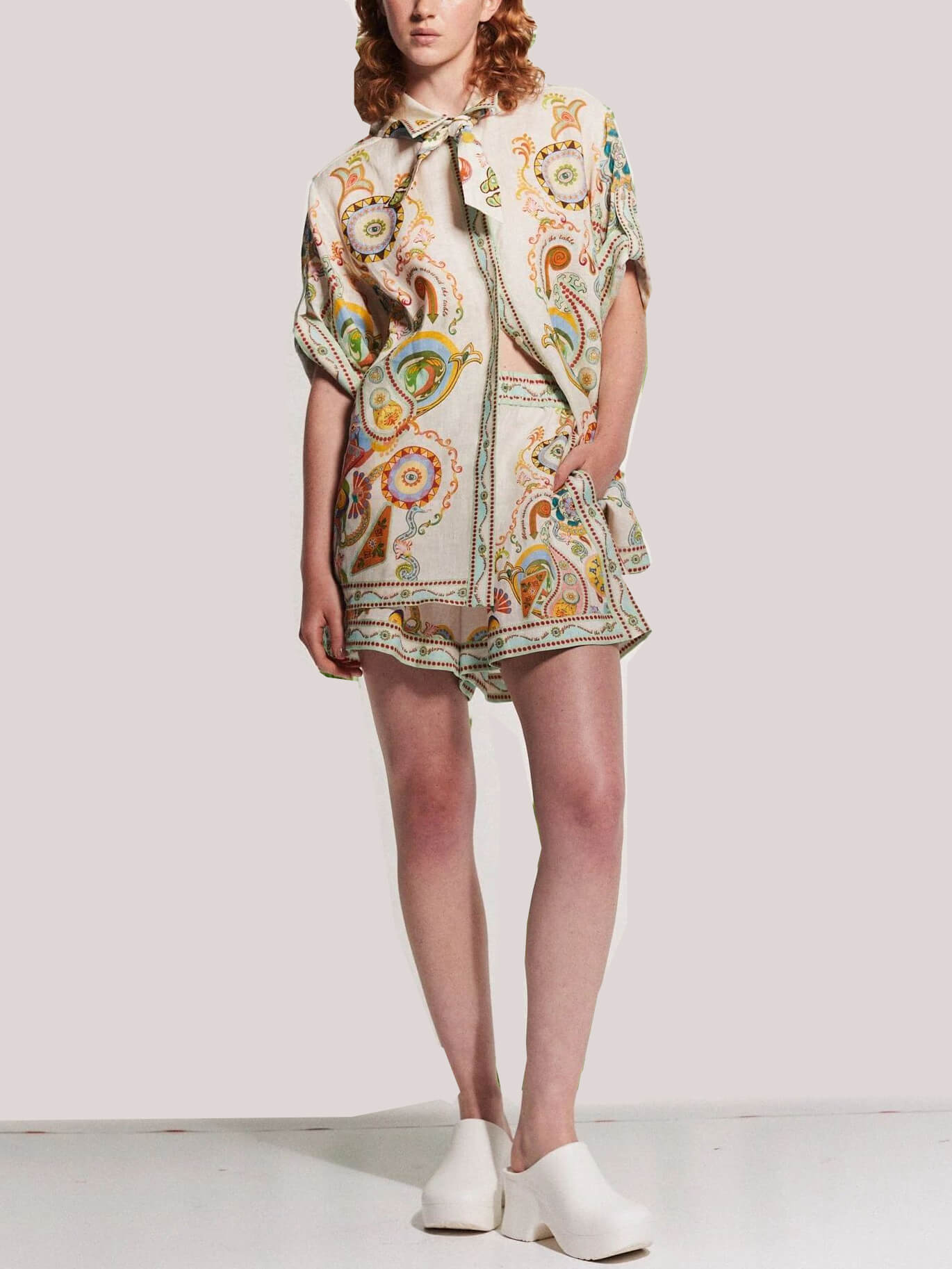 Unique Cashew Floral Print Loose Shorts Set