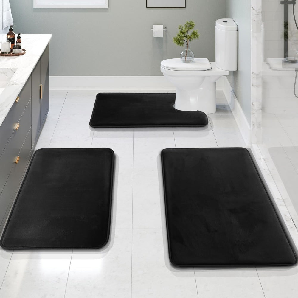 VelvetCloud® | Memory Foam Bath Mat Trio