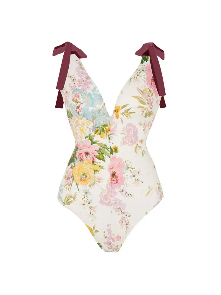 Appliqué Tie-Up Sexy Bikini Set