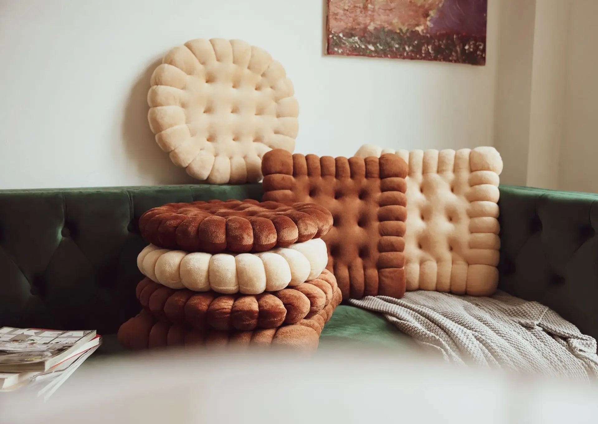 Soft Plush Cookie-Shaped Pillow