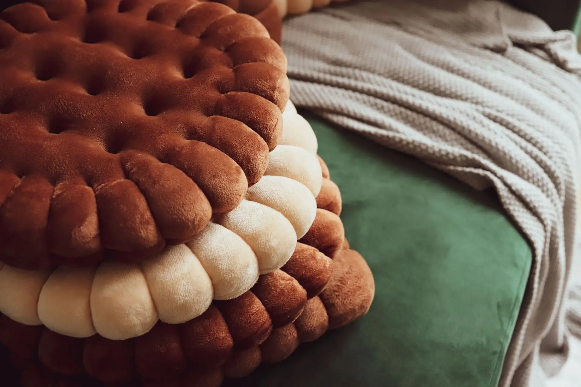 Soft Plush Cookie-Shaped Pillow