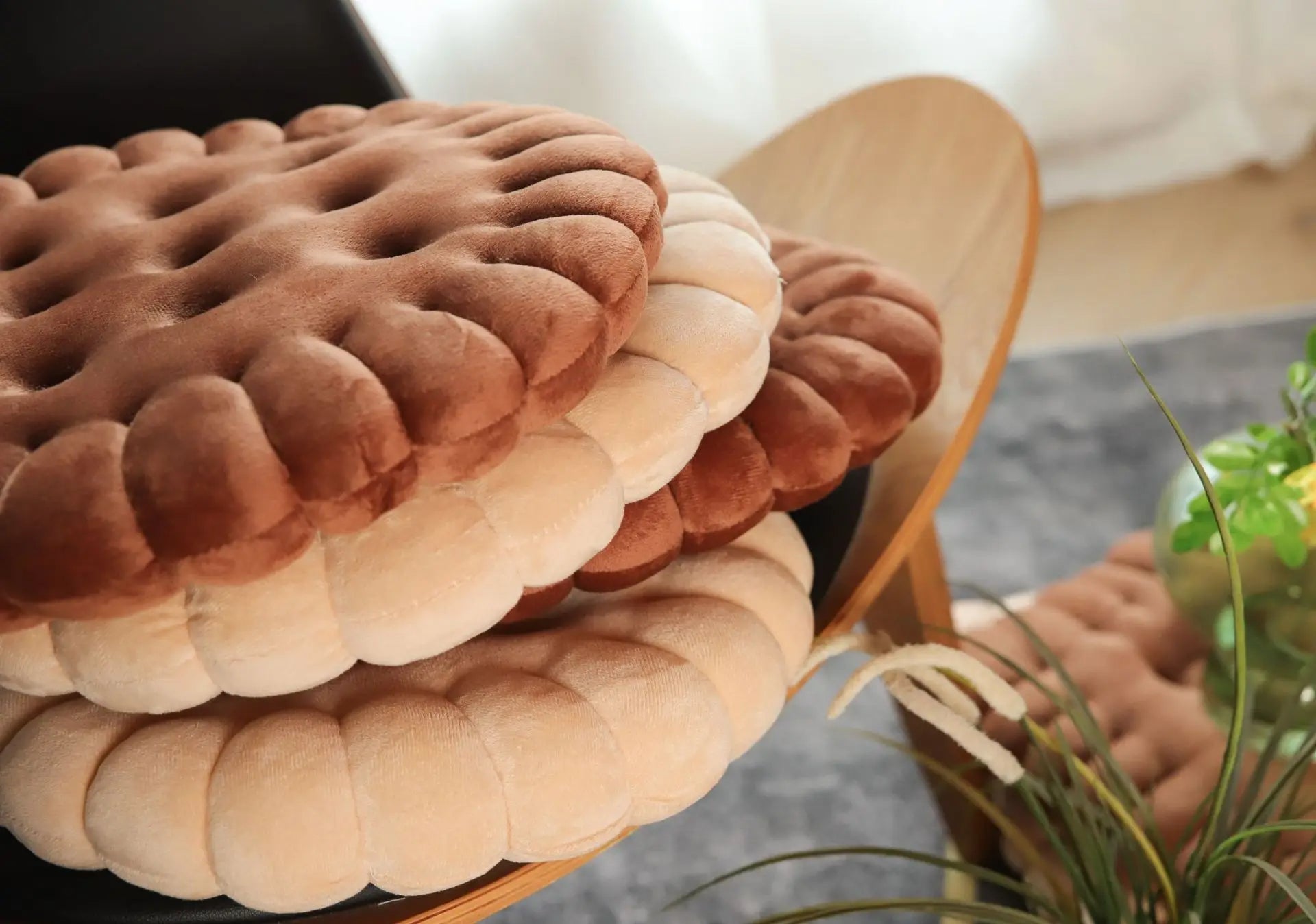 Soft Plush Cookie-Shaped Pillow
