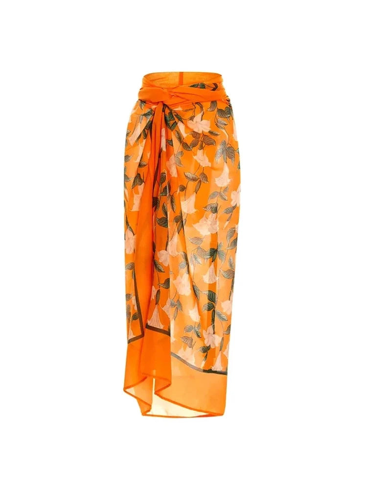 Halter 3D Floral Backless One Piece Swimsuit