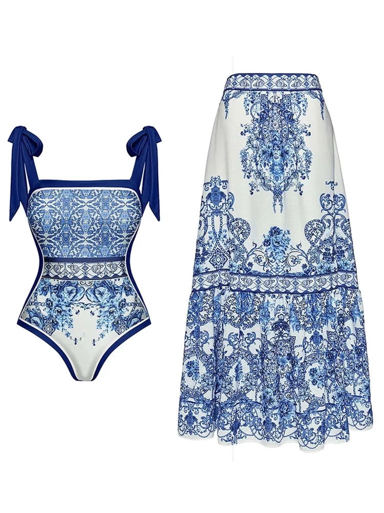 Boho Print One Piece Swimsuit