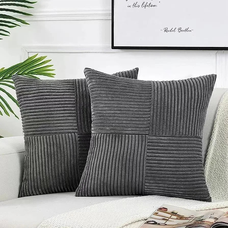 Cushion Cover Set Made of Soft Cord for Elegance and Comfort