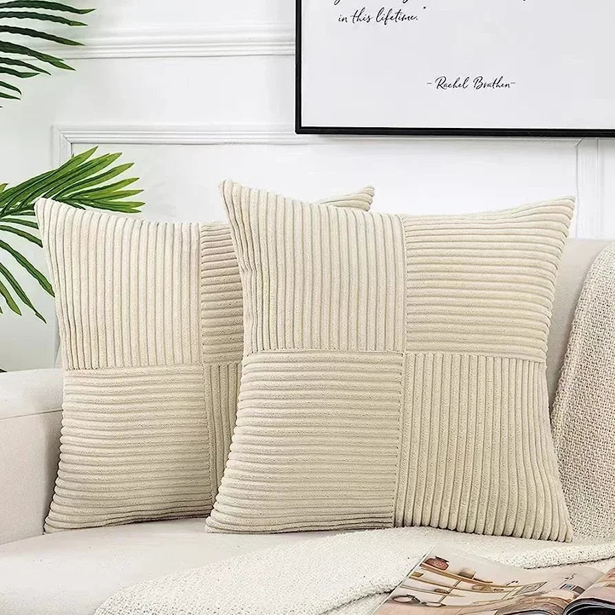 Cushion Cover Set Made of Soft Cord for Elegance and Comfort