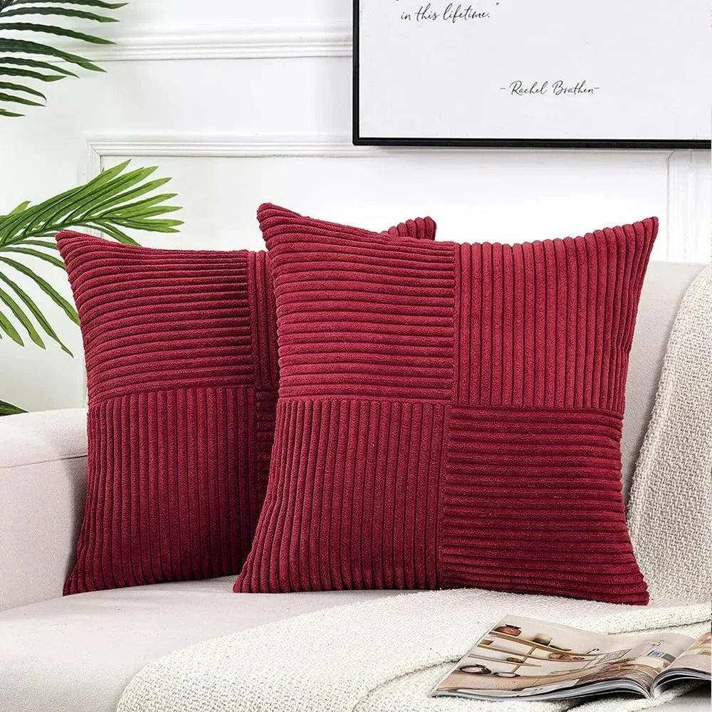 Cushion Cover Set Made of Soft Cord for Elegance and Comfort