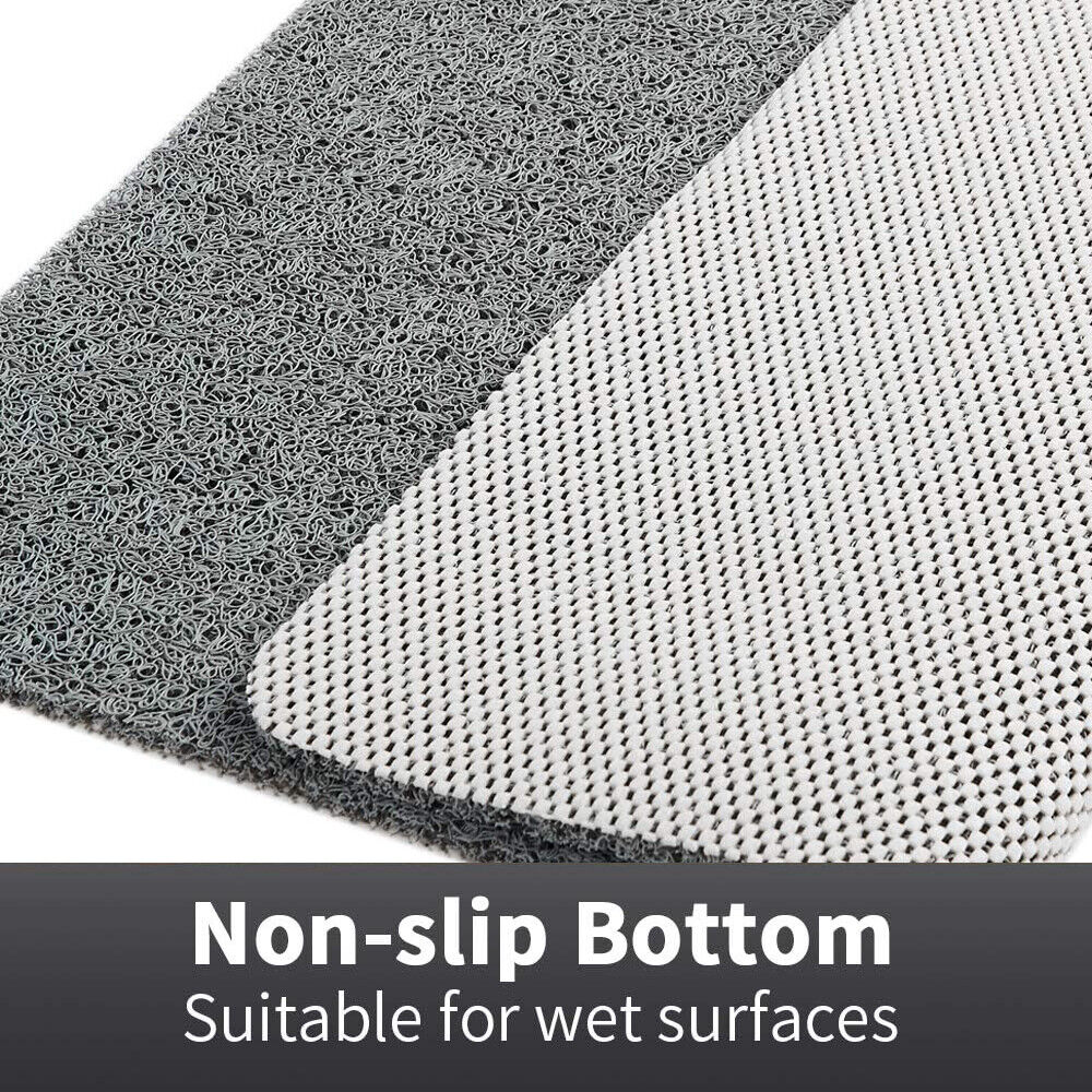 Grey non-slip shower mat – quick-dry water-draining bathroom floor mat for safety and comfort