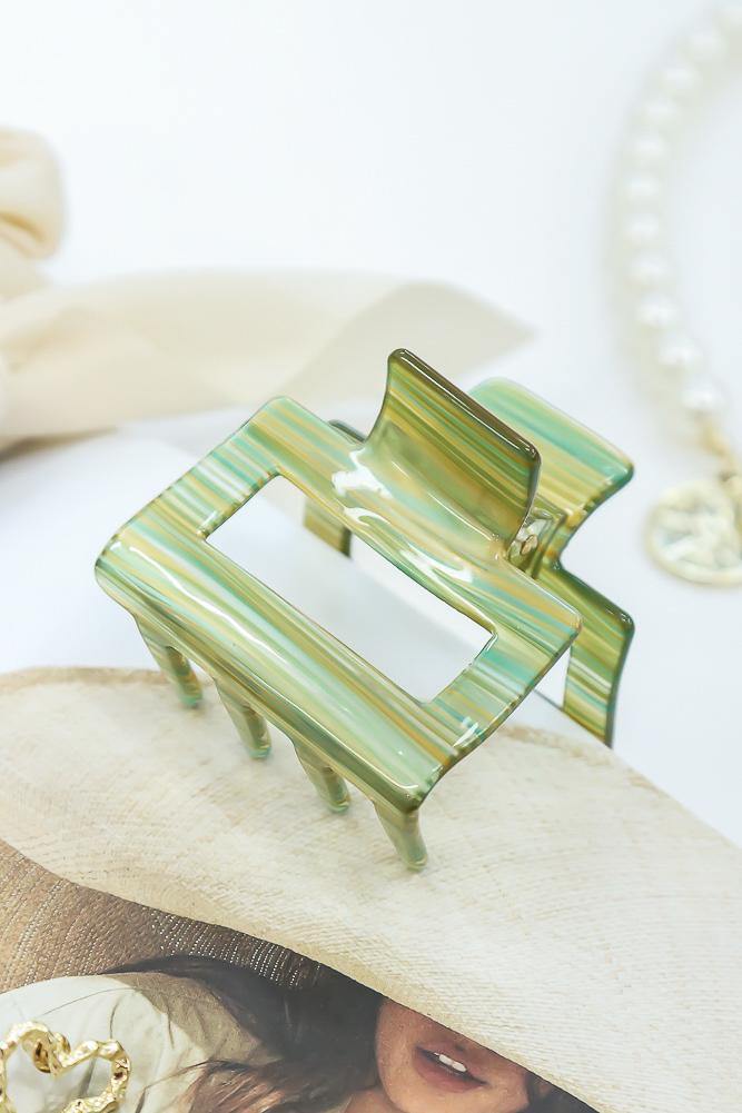 60s Motown Hair Claw Green