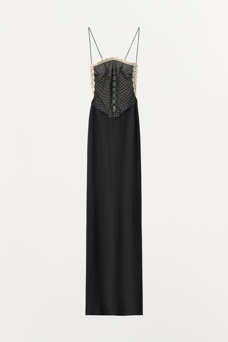 Crochet Combo Backless Cami Dress