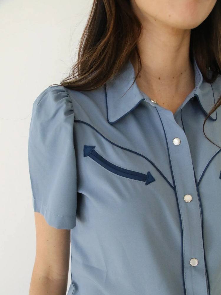 Azure Western Charm Blouse