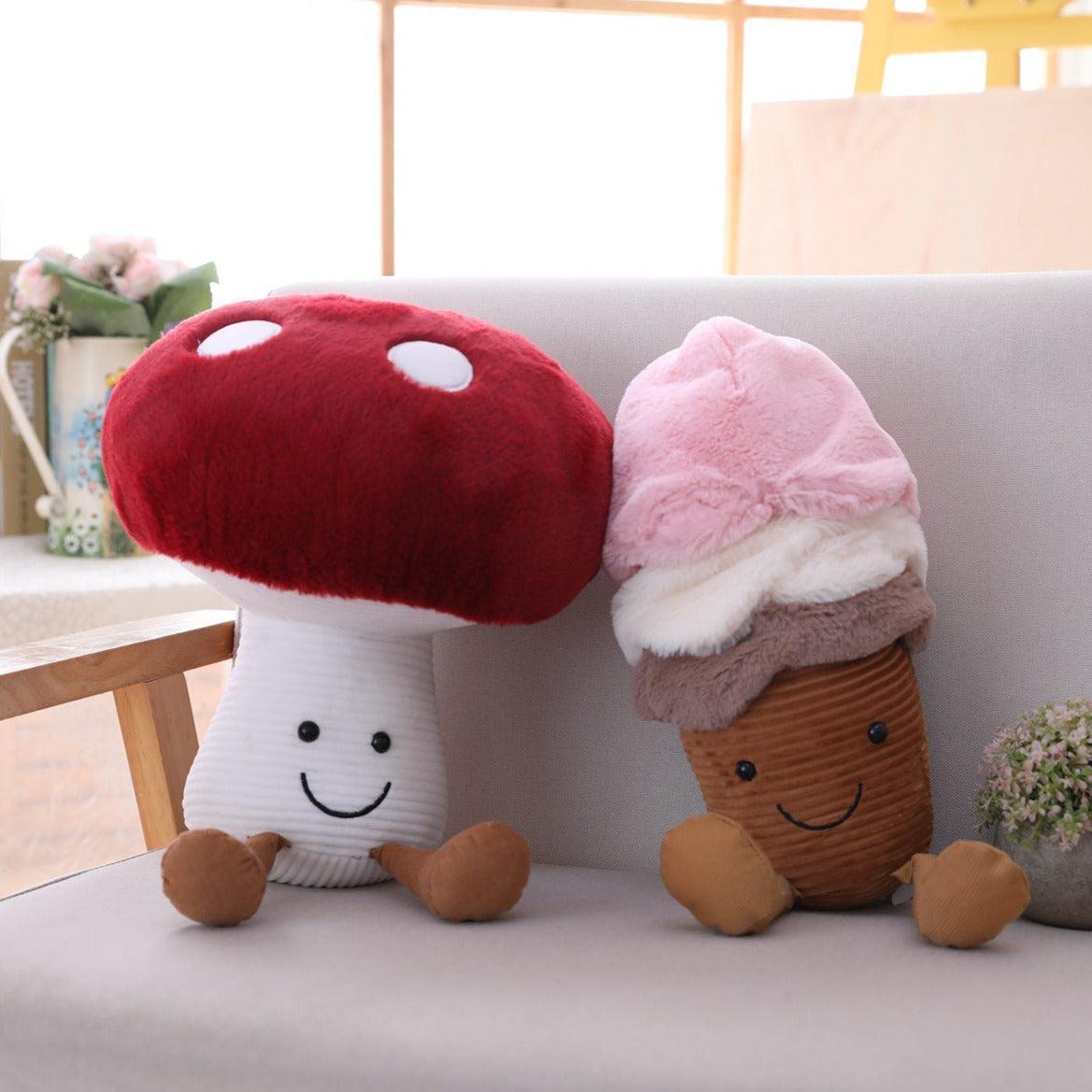 Mushroom Design Plush Cushion for Coziness and Style