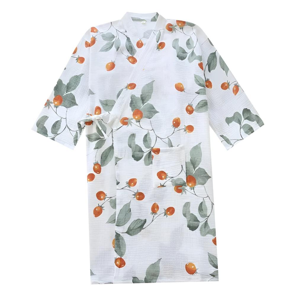 Garden Tomato Kimono Robe