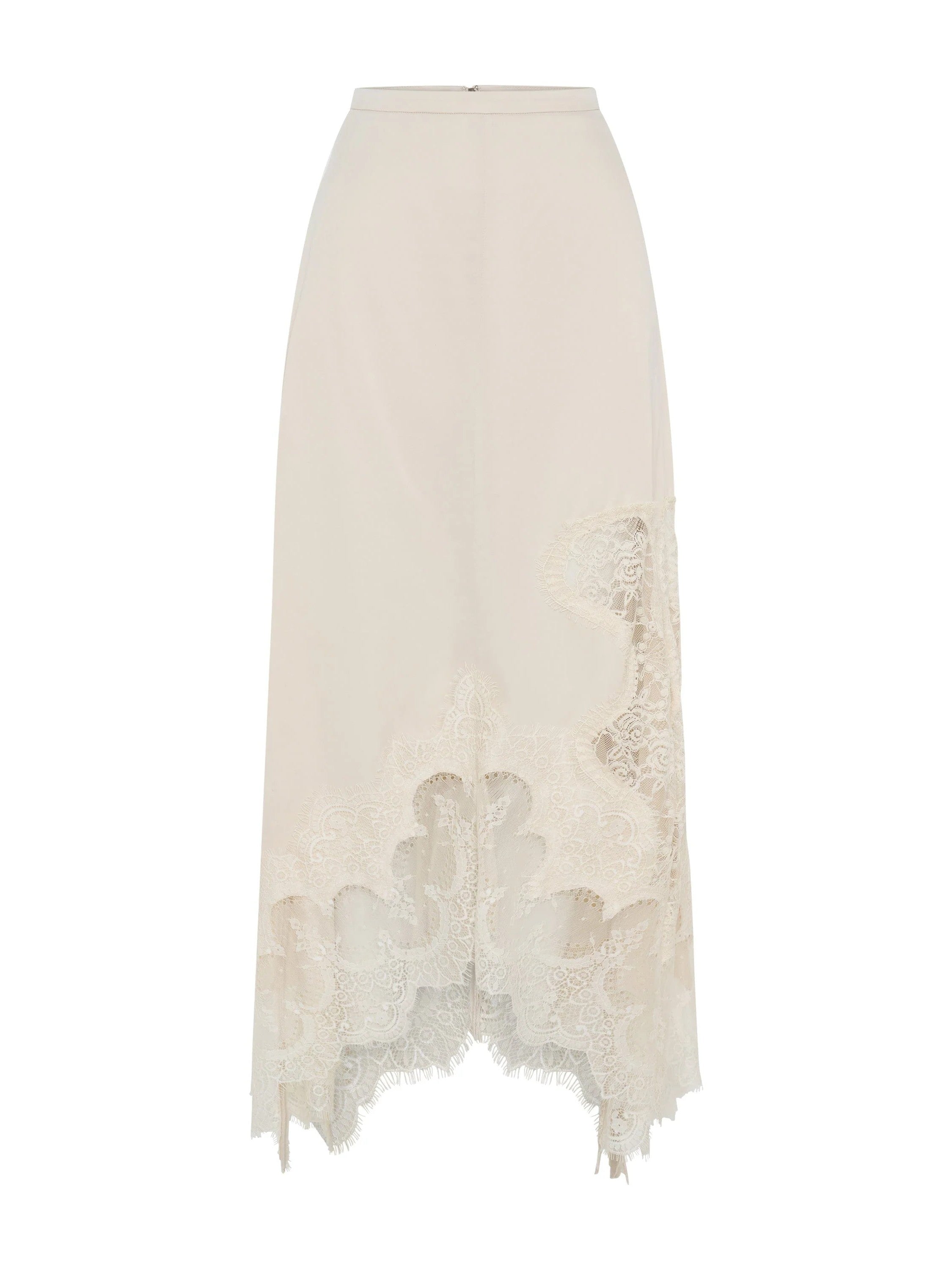 Lace Trimmed Satin Halter Maxi Skirt Set