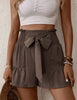Solid Ruffle Bow Shorts