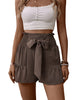 Solid Ruffle Bow Shorts
