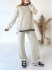Blanket Stitch Trim Knitted Jumper And Trousers