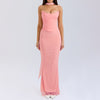 Pink Strapless Bodice and High Waist Skirt with Tie Set