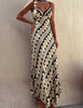 Exclusive Melody Satin Ethnic Print Smocked Back Midi Dress
