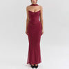 Purple  Strapless Bodice and High Waist Skirt with Tie Set