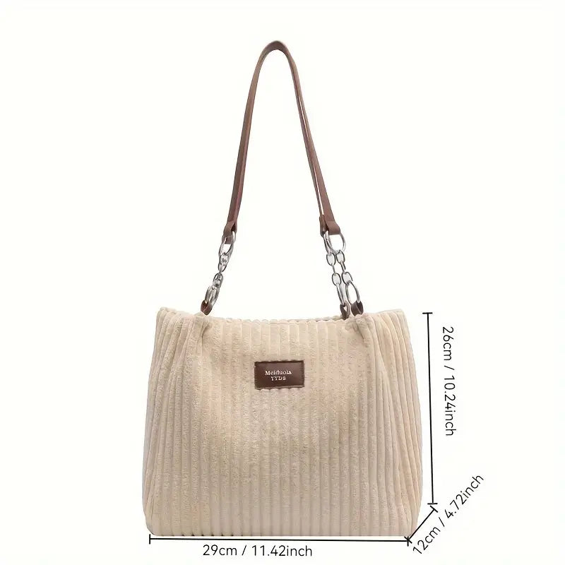 Olivia | Luxury Corduroy Tote Bag