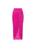 Fluorescent Pink Backless Swimsuit Set