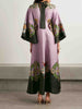 Retro Sophisticated Satin Floral Print Maxi Dress