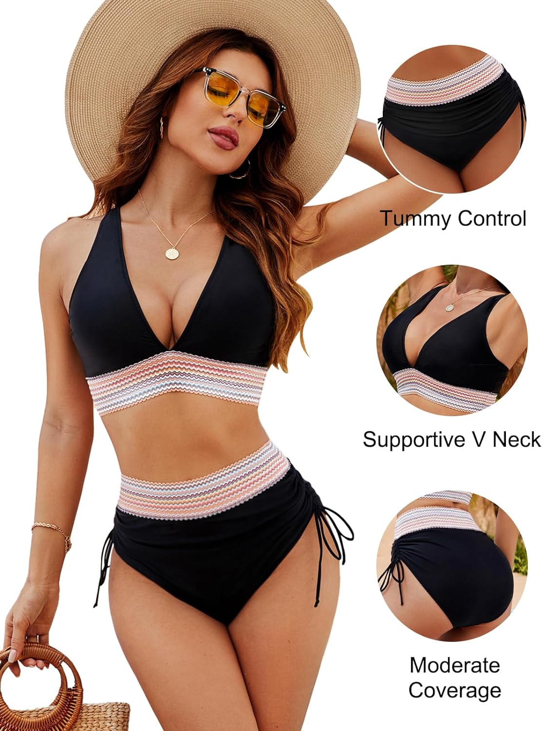 Novelloo | Bikini sets with a high waist and tummy control