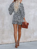 V-Neck Printed Pocketed Tie Romper - White