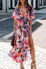 High Split Sexy V-Neck Print Dress