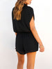 The Relaxed Drape Romper - Black