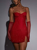 Pixie Mini Dress - Red Sparkle