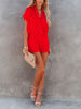 The Relaxed Drape Romper - Poppy