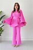 Pleated Flare Tops Pants Set