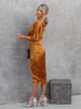 One Shoulder Midi Dress: Drape Asymmetric