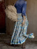 Hippie Gypsy High-Low Floral Maxi Skirt In Blue