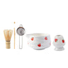 Japanese Strawberry Matcha Bowl Set with Whisk – Cute Ceramic Tea Bowl for Authentic Matcha Experience