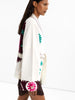 Embroidered Open-Front Coat