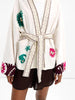 Embroidered Open-Front Coat