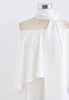 Off-Shoulder Flap Scarf Chiffon White Jumpsuit