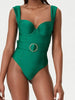 Solid Color Elegant One-Piece Swimsuit Set