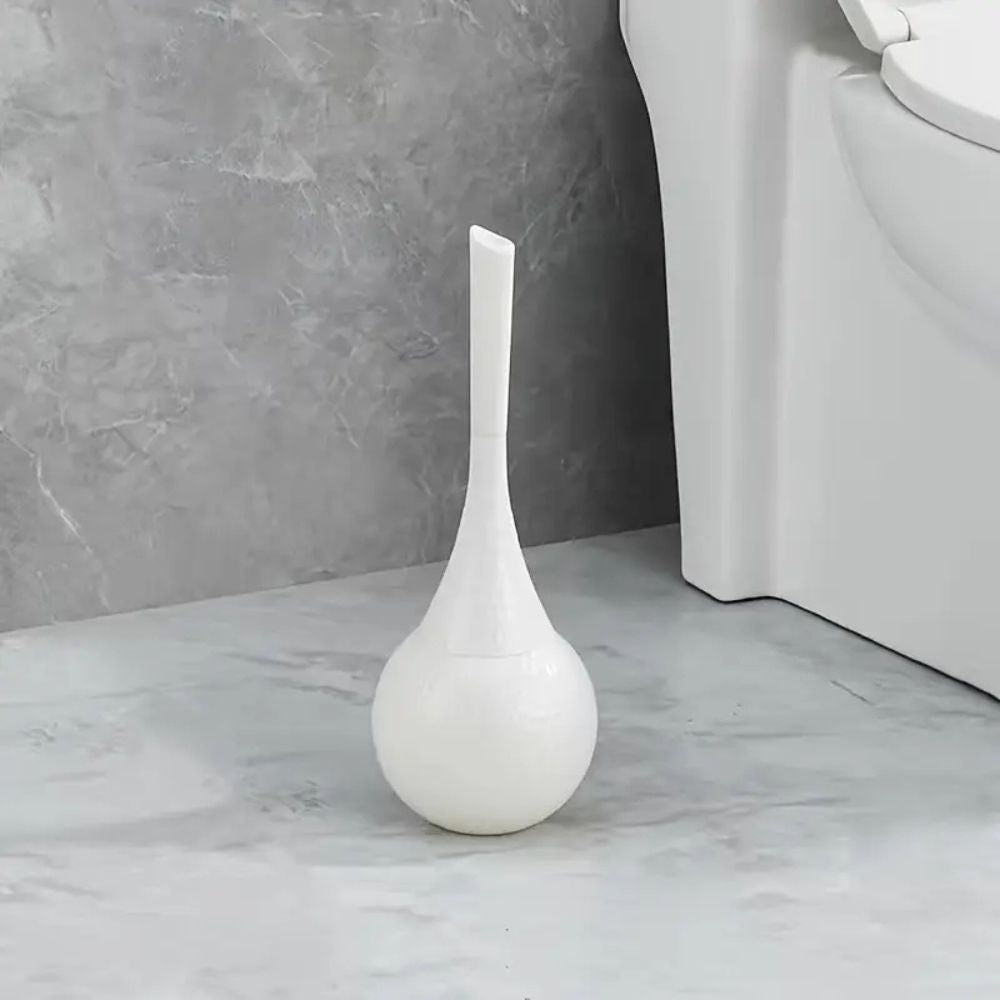Gold hammered toilet brush with matching holder, luxury bathroom cleaning set with modern metallic design