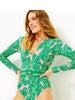 Green Printed Surf Shorts Set