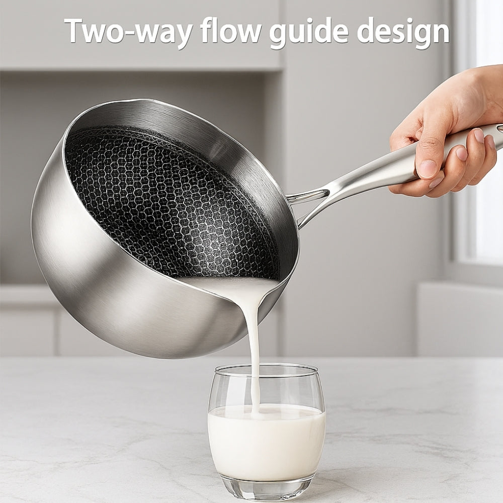 Modern Stainless Steel Saucepan with Glass Lid