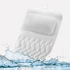 White padded bathtub mat with built-in pillow, full-length non-slip bath cushion for spa and tub comfort