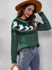 Literary Retro Ghost Pattern  Round Neck Knitted Sweater