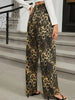 Fall Leopard Print Straight-Leg Jeans